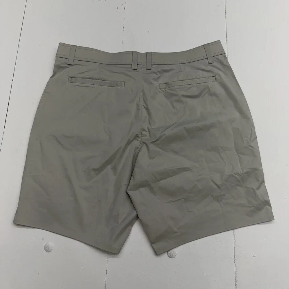 Rhone Commuter Flyweight Shorts Men 34 Stone Chino Elastic Waist 9 Inseam Casual